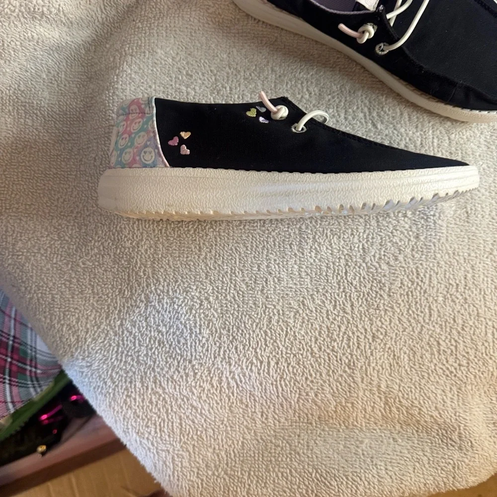Hey Dude Black Shoes with White Accents - Picture 4 of 5